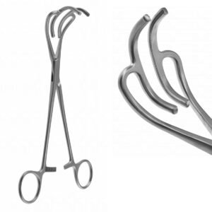 Lemole Strong Aorta Clamp, Atraumatic jaws, Straight, 4.4cm Long x 2.2cm Deep Angled Shanks, 20cm