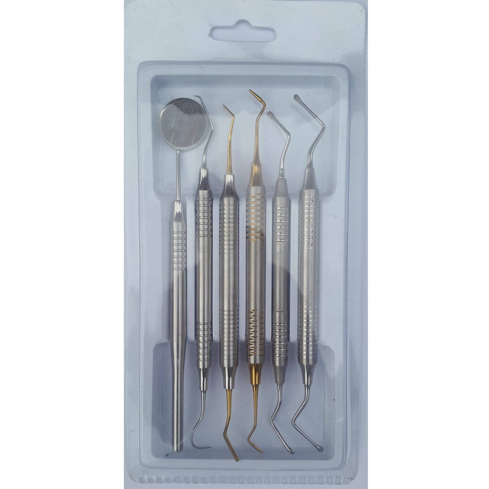 Dental, Orthopaedic Curettes, Scalers and Mirror, Hollow Handle, Set of 6