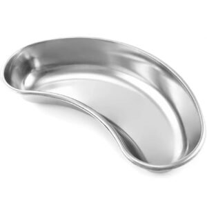 Bowl Basin Emesis Tray, Kidney Bowl Tray, X-Large Size, 40 oz (1200 cc), Stainless steel, High-Gloss, 12″ inches (30cm), Autoclavable